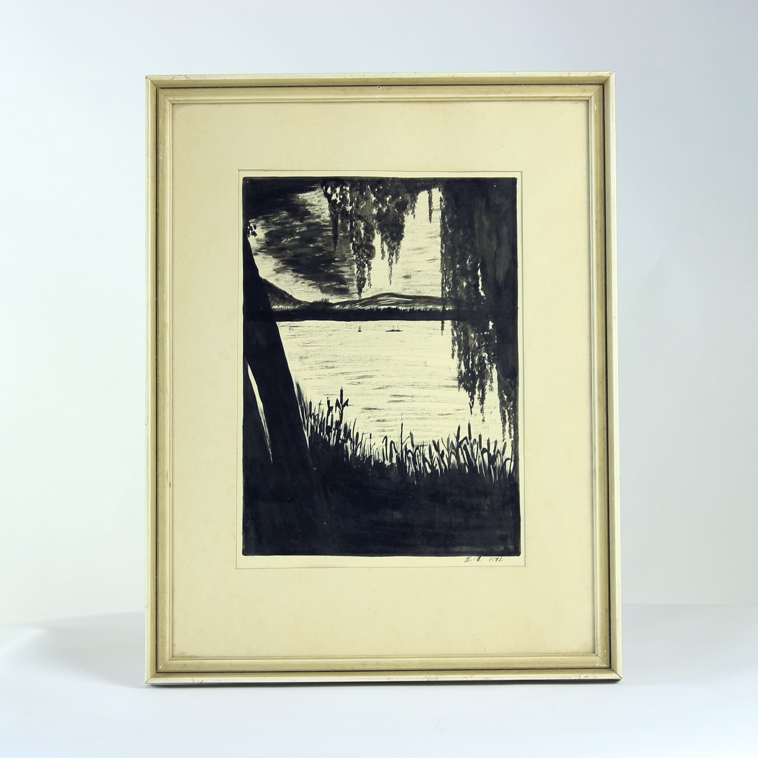 Zestaw dwóch rysunków, szary, papier, art. Sestak, lata 70. - 190154