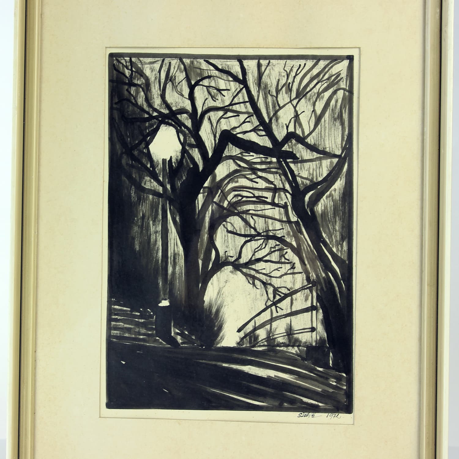 Zestaw dwóch rysunków, szary, papier, art. Sestak, lata 70. - 190164