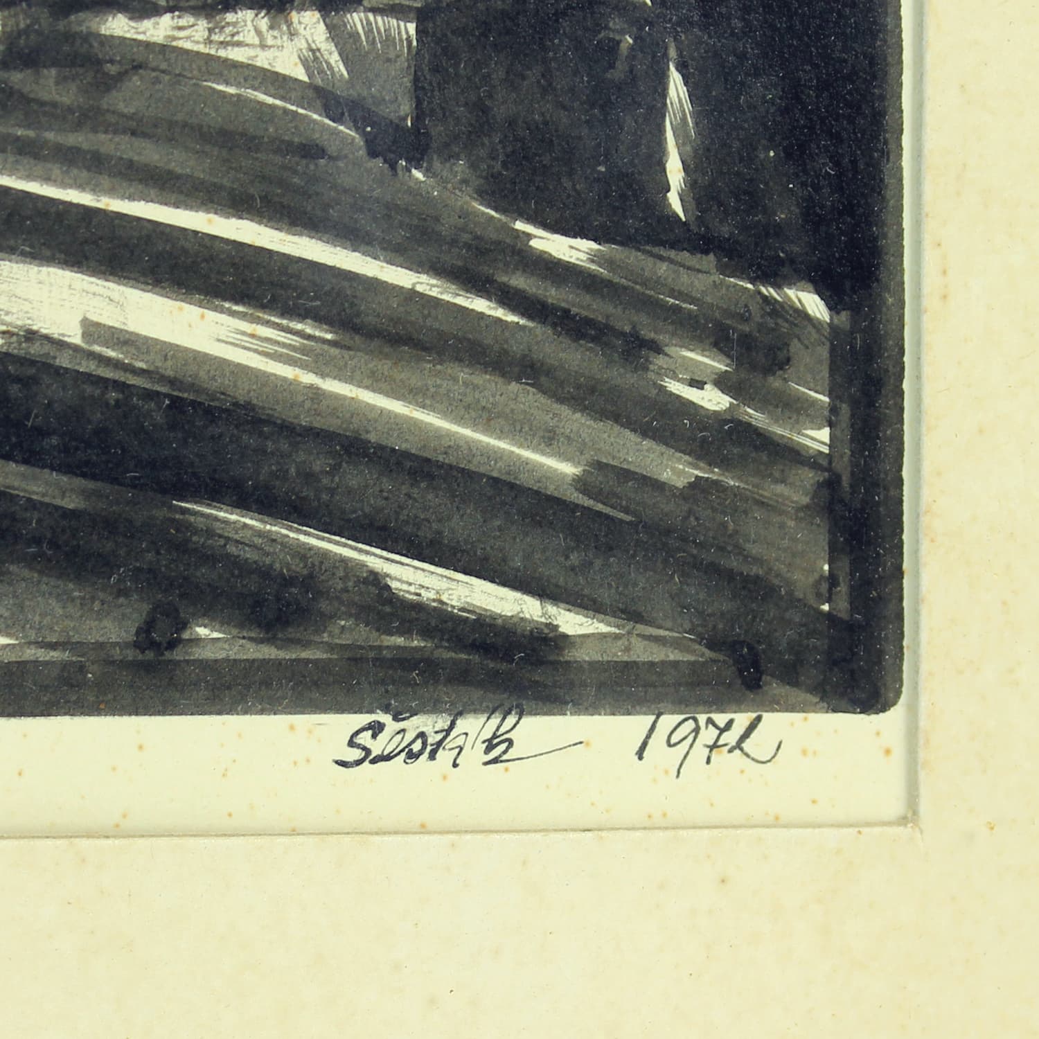 Zestaw dwóch rysunków, szary, papier, art. Sestak, lata 70. - 190162