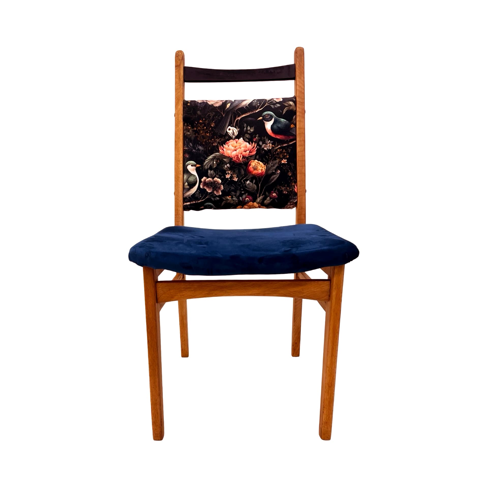 Krzesło Rostock, granatowy, buk, NRD, lata 70. - 190178