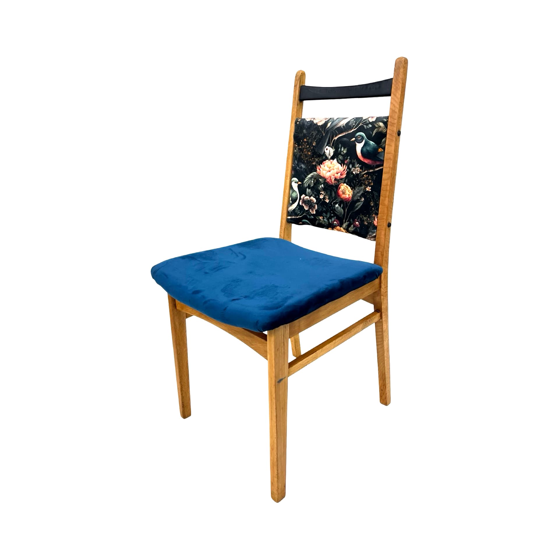 Krzesło Rostock, granatowy, buk, NRD, lata 70. - 190180