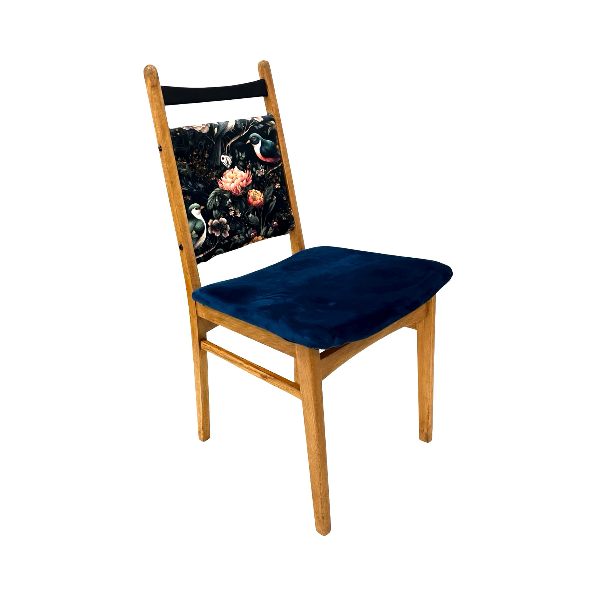 Krzesło Rostock, granatowy, buk, NRD, lata 70. - 190181