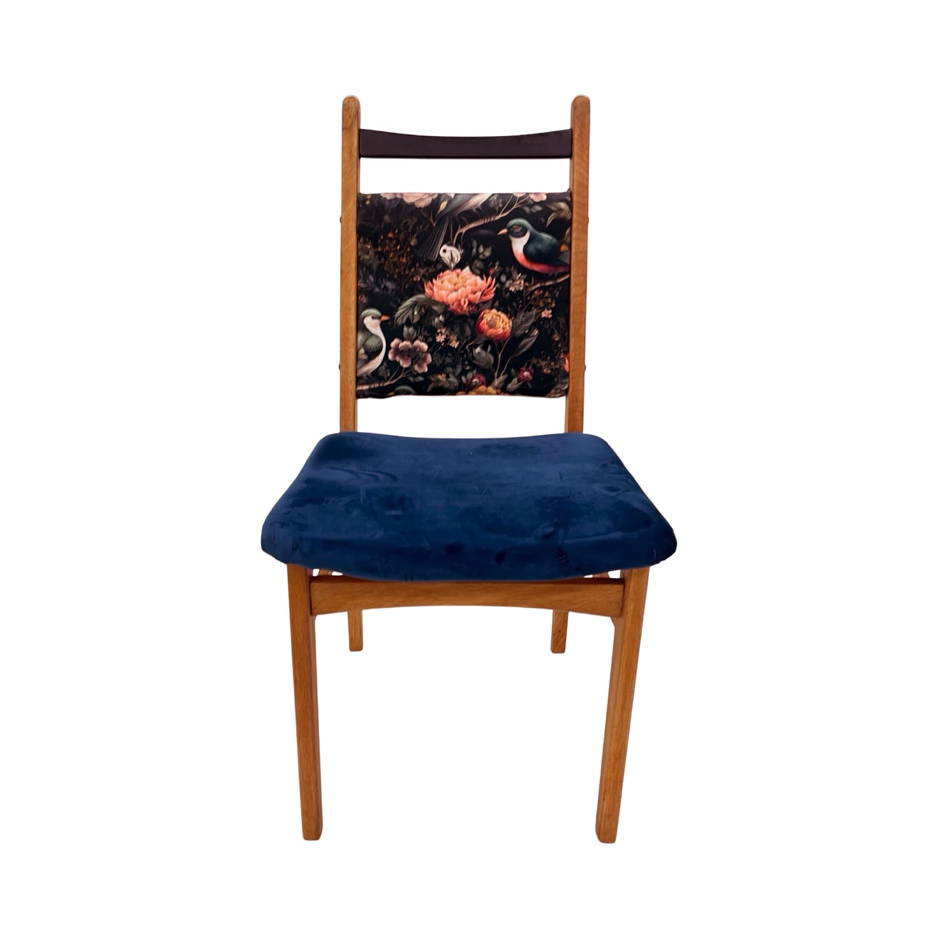 Krzesło Rostock, granatowy, buk, NRD, lata 70. - 190179