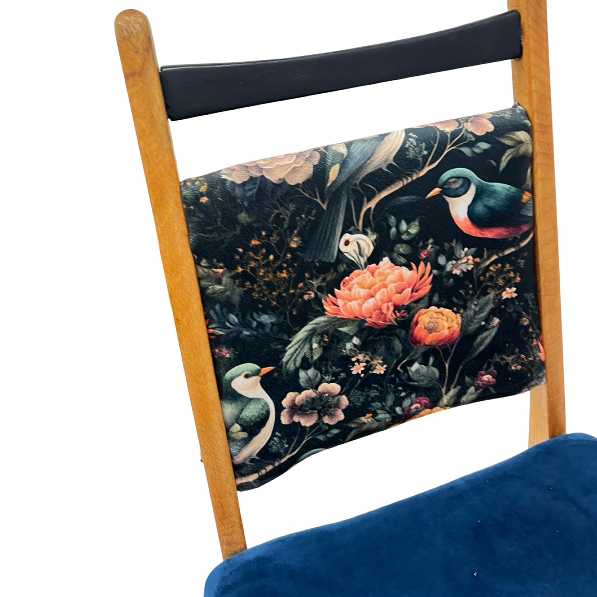 Krzesło Rostock, granatowy, buk, NRD, lata 70. - 190183