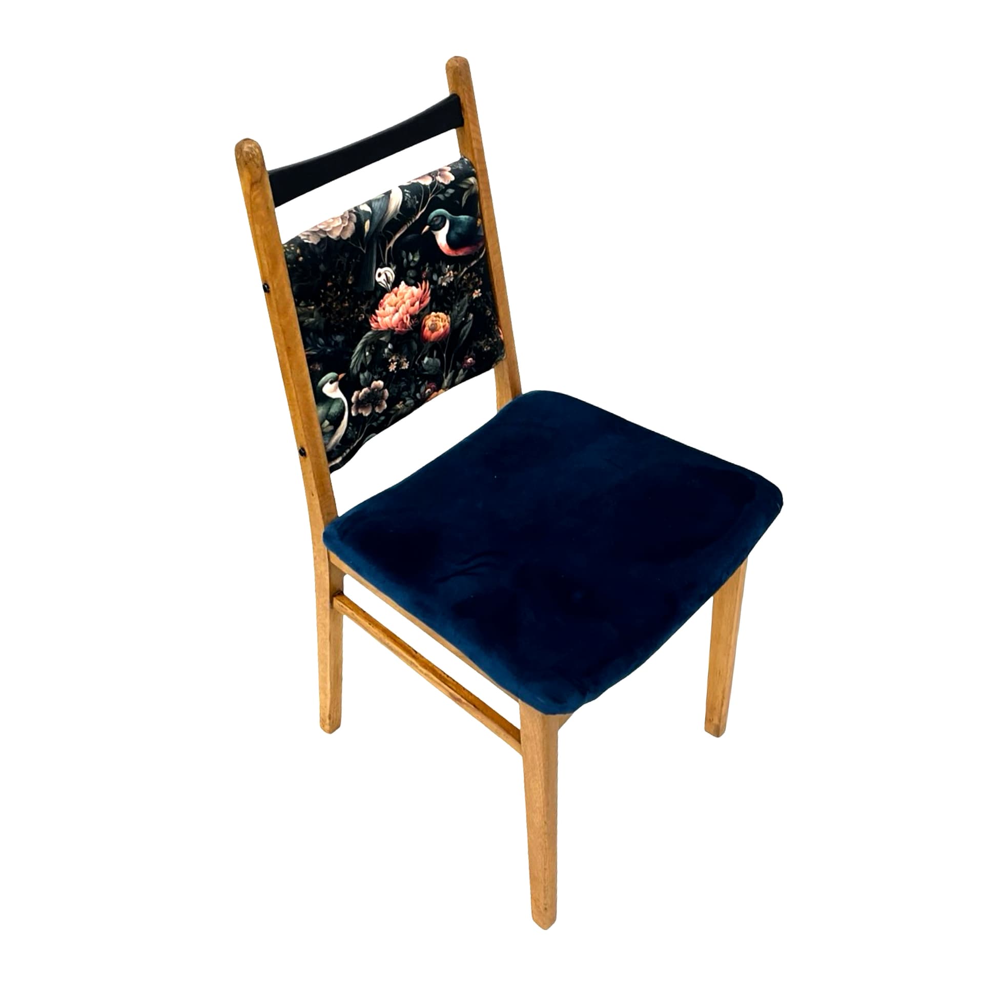 Krzesło Rostock, granatowy, buk, NRD, lata 70. - 190186