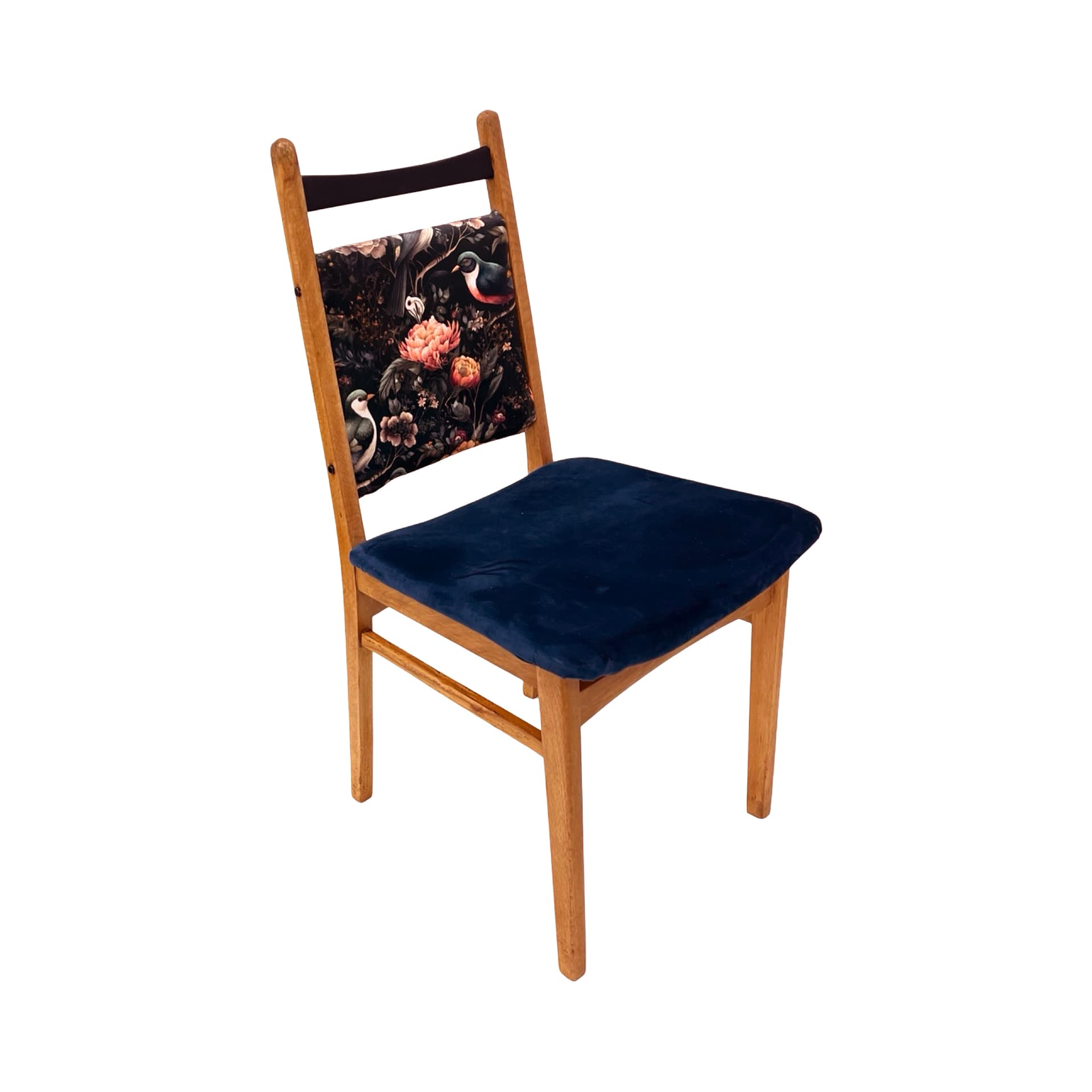 Krzesło Rostock, granatowy, buk, NRD, lata 70. - 190185