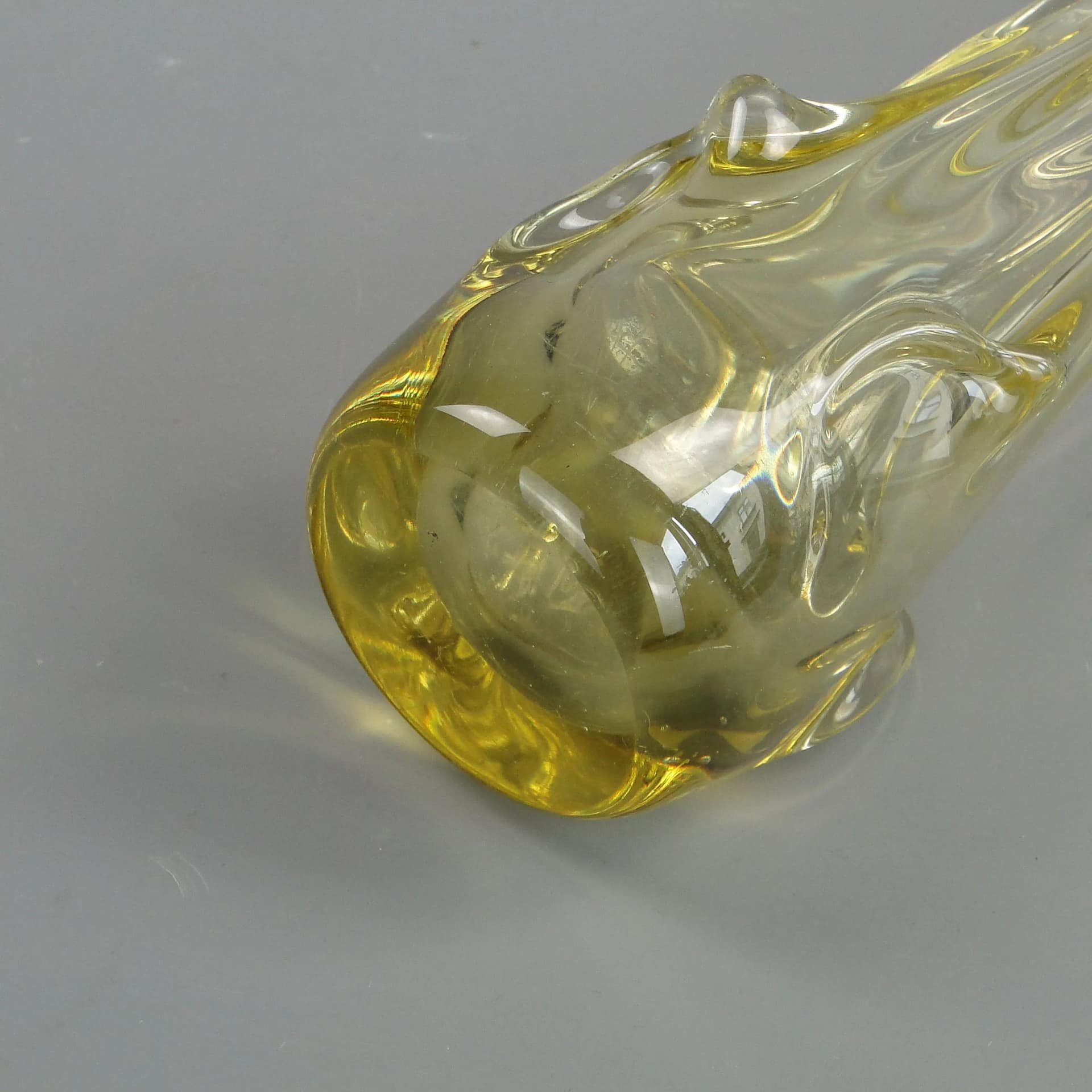 Wazon Sękacz, szkło żółty, Huta Wołomin, Polska, lata 70. - 13166