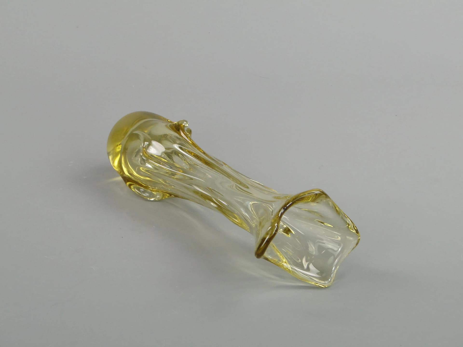 Wazon Sękacz, szkło żółty, Huta Wołomin, Polska, lata 70. - 13164