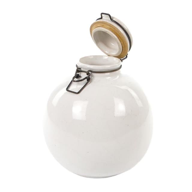 Tea container, ivory white ceramics, Germany, 1960s. - DIMENSION