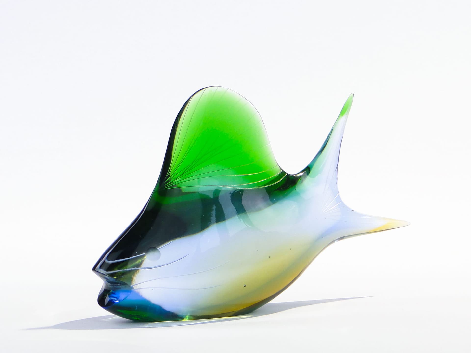 Rzeźba ryba, multikolor, kryształ, proj. J. Rozinek & S. Honzik, Czechosłowacja, lata 60. - 190206