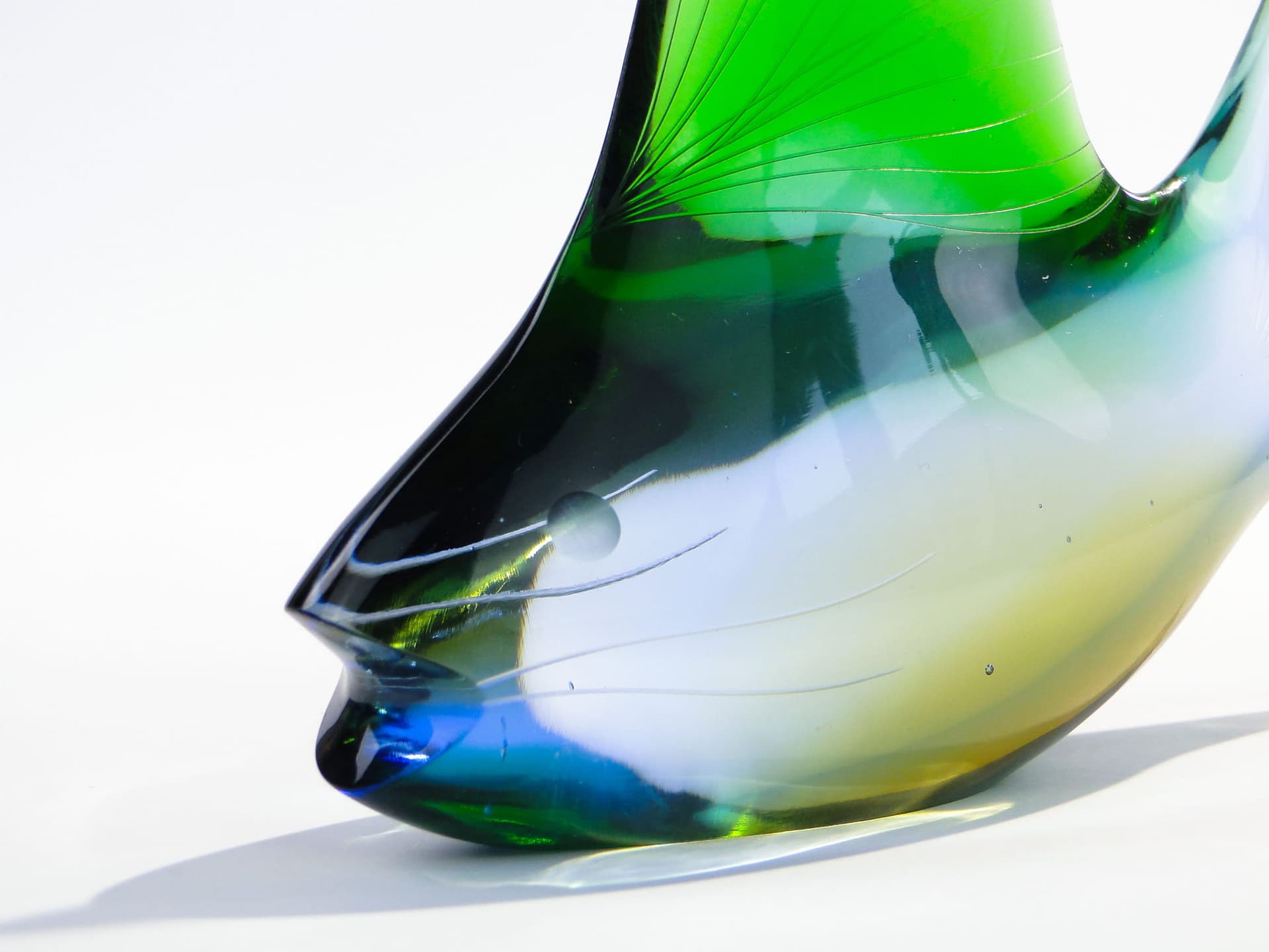 Rzeźba ryba, multikolor, kryształ, proj. J. Rozinek & S. Honzik, Czechosłowacja, lata 60. - 190204