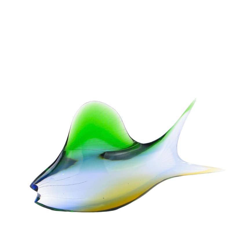 Rzeźba ryba, multikolor, kryształ, proj. J. Rozinek & S. Honzik, Czechosłowacja, lata 60.