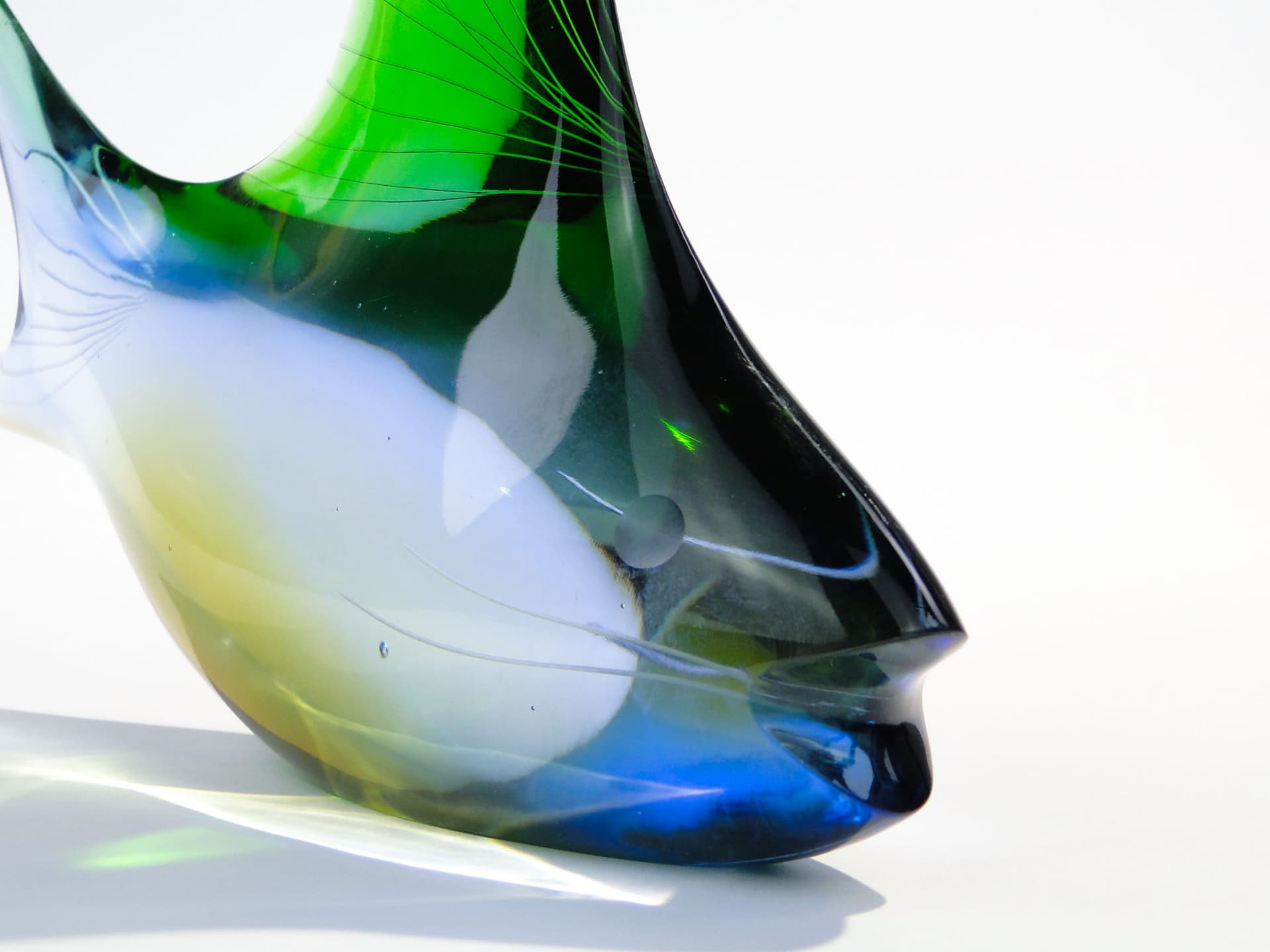 Rzeźba ryba, multikolor, kryształ, proj. J. Rozinek & S. Honzik, Czechosłowacja, lata 60. - 190203