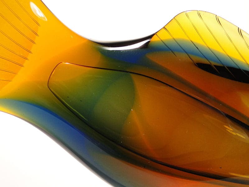 Rzeźba ryba, multicolor, kryształ, proj. J. Rozinek, S. Honzik, Czechosłowacja, lata 60. - 190219