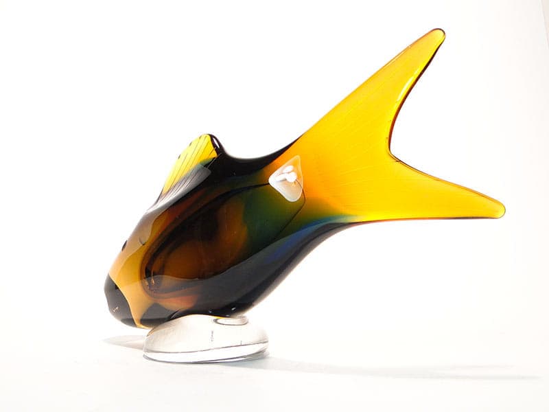 Rzeźba ryba, multicolor, kryształ, proj. J. Rozinek, S. Honzik, Czechosłowacja, lata 60. - 190215