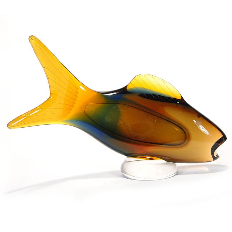 Rzeźba ryba, multicolor, kryształ, proj. J. Rozinek, S. Honzik, Czechosłowacja, lata 60. - 190222