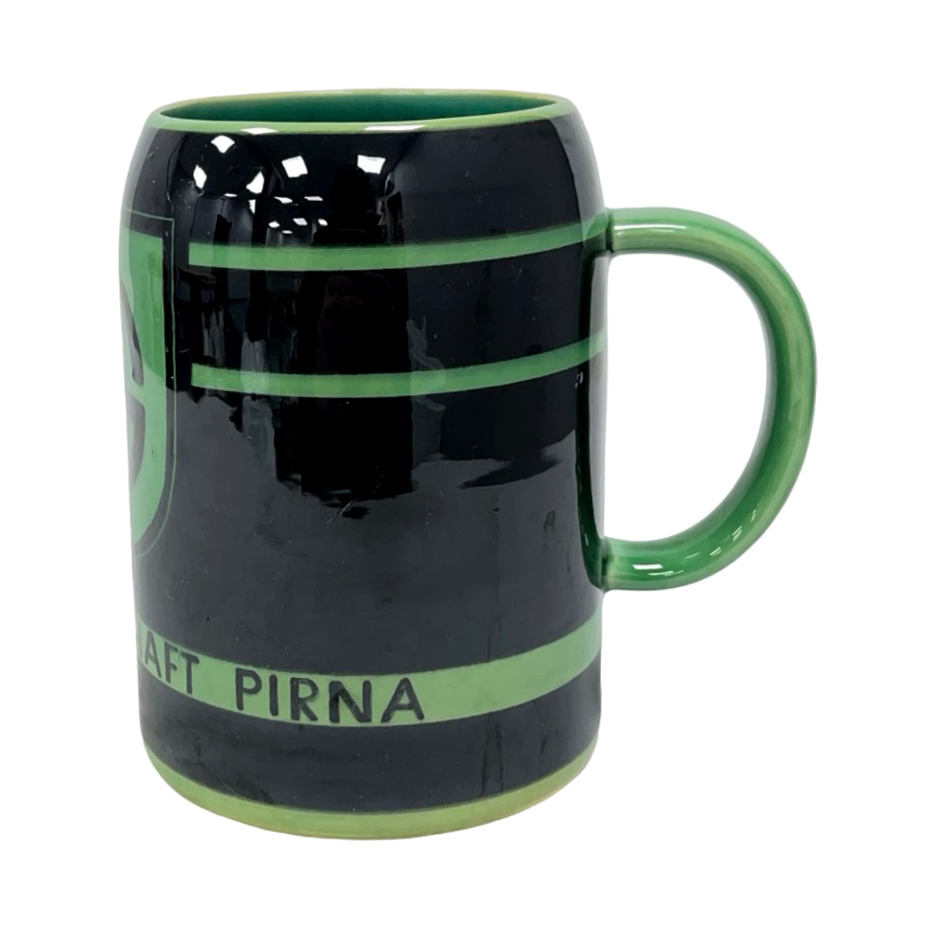 Kufel, czarny zielony, ceramika, Niemcy, lata 60. - 190275