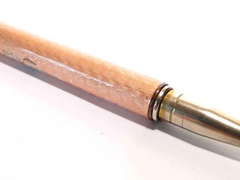 Ołówek mechaniczny secesyjny, różowy, mosiądz, Austria, początek XX w. - 190331