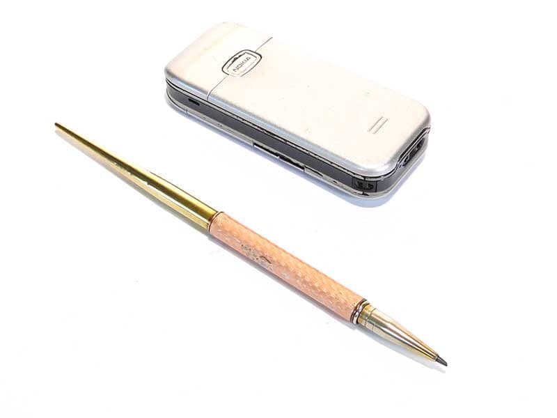 Ołówek mechaniczny secesyjny, różowy, mosiądz, Austria, początek XX w. - 190329