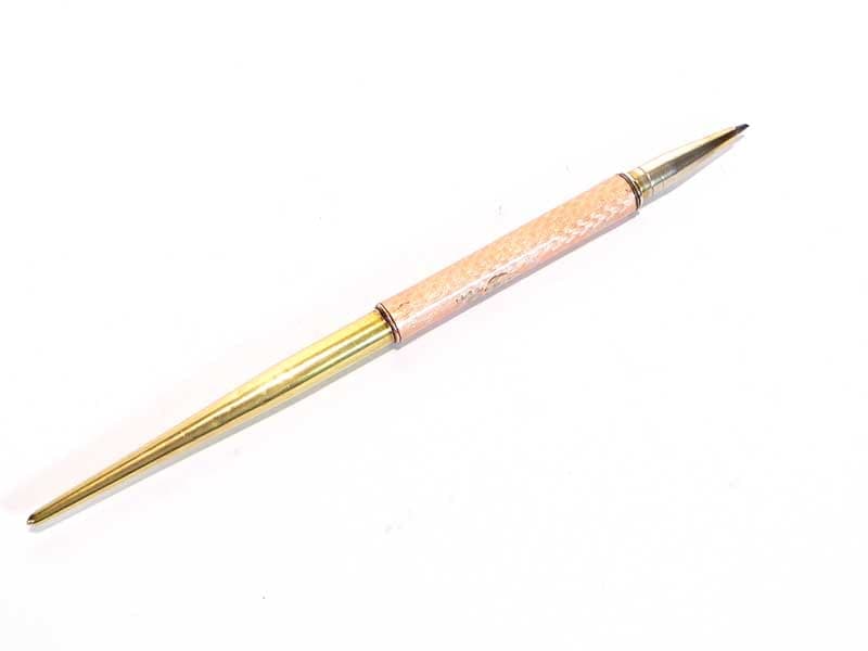 Ołówek mechaniczny secesyjny, różowy, mosiądz, Austria, początek XX w. - 190332