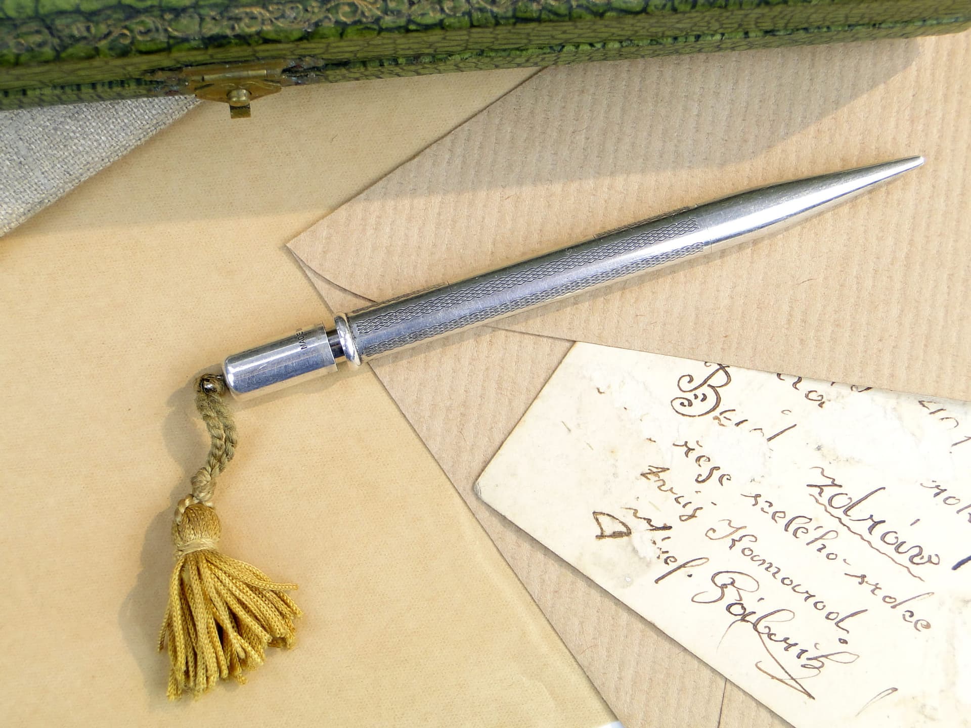 Ołówek mechaniczny edwardiański, srebro, Wielka Brytania, początek XX w. - 190336