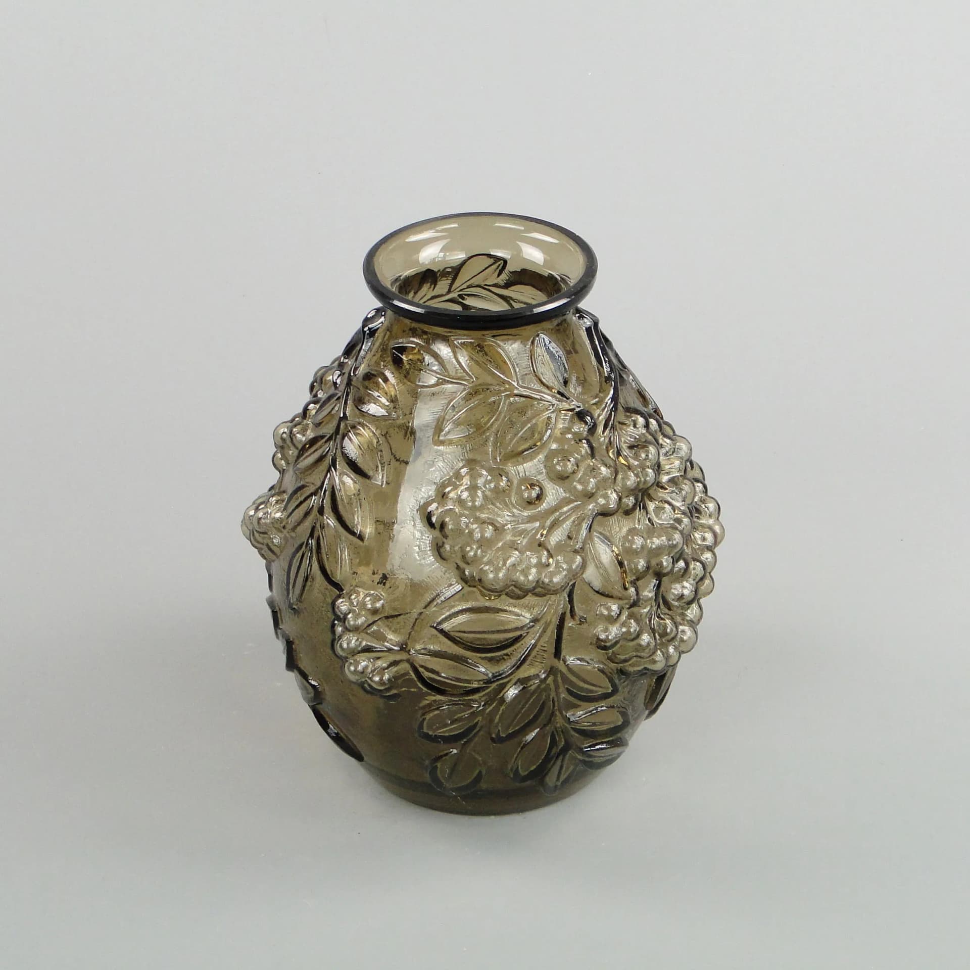 Wazon Art Deco, szkło brązowy, Francja, lata 30. - 13144