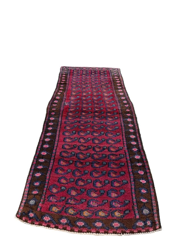 Chodnik Hamadan Senneh 267x120 cm, wełna multikolor, Iran - WYMIARY