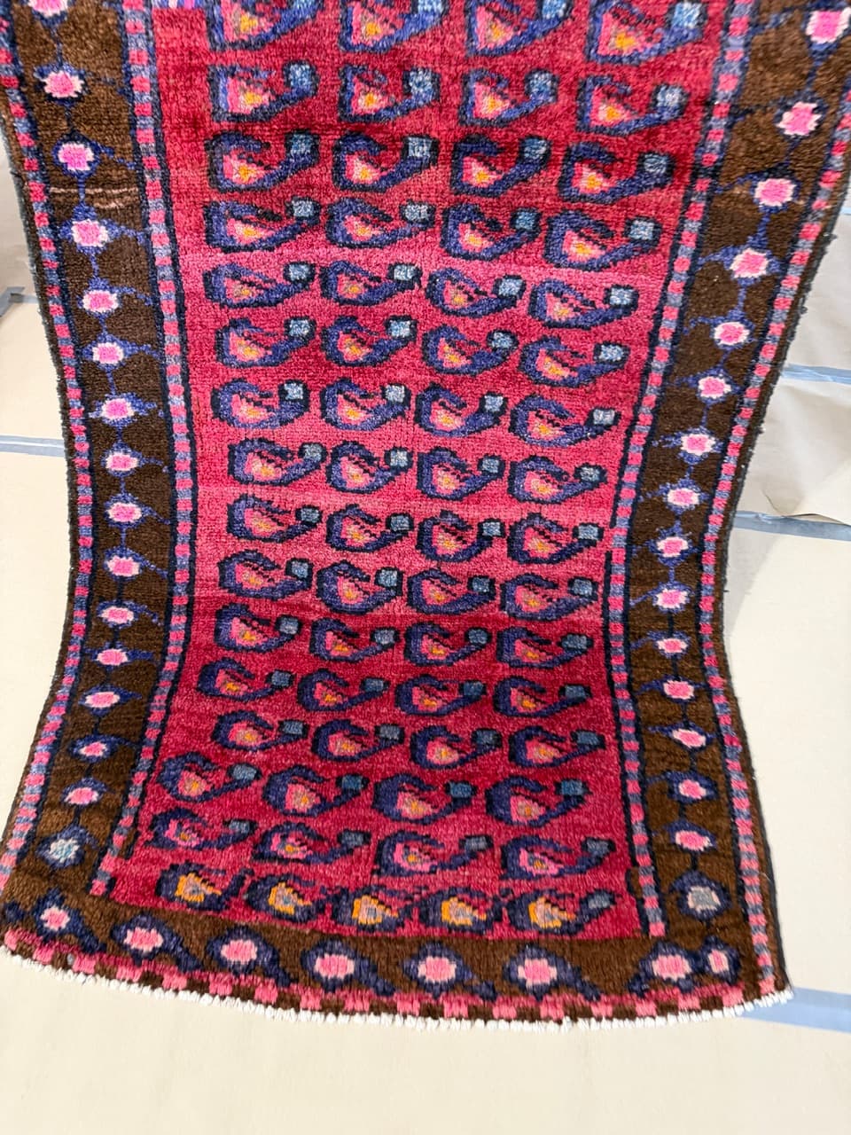 Chodnik Hamadan Senneh 267x120 cm, wełna multikolor, Iran - 190379