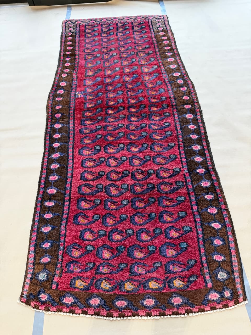 Chodnik Hamadan Senneh 267x120 cm, wełna multikolor, Iran - 190373