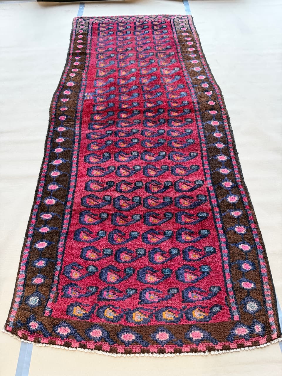 Chodnik Hamadan Senneh 267x120 cm, wełna multikolor, Iran - 190367