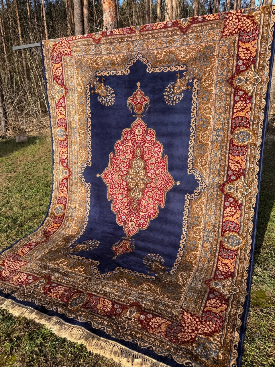 Rug Keshan 350x230 cm, navy blue, wool, Germany - 190395