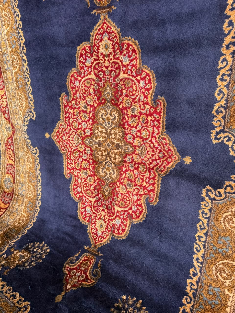 Rug Keshan 350x230 cm, navy blue, wool, Germany - 190403