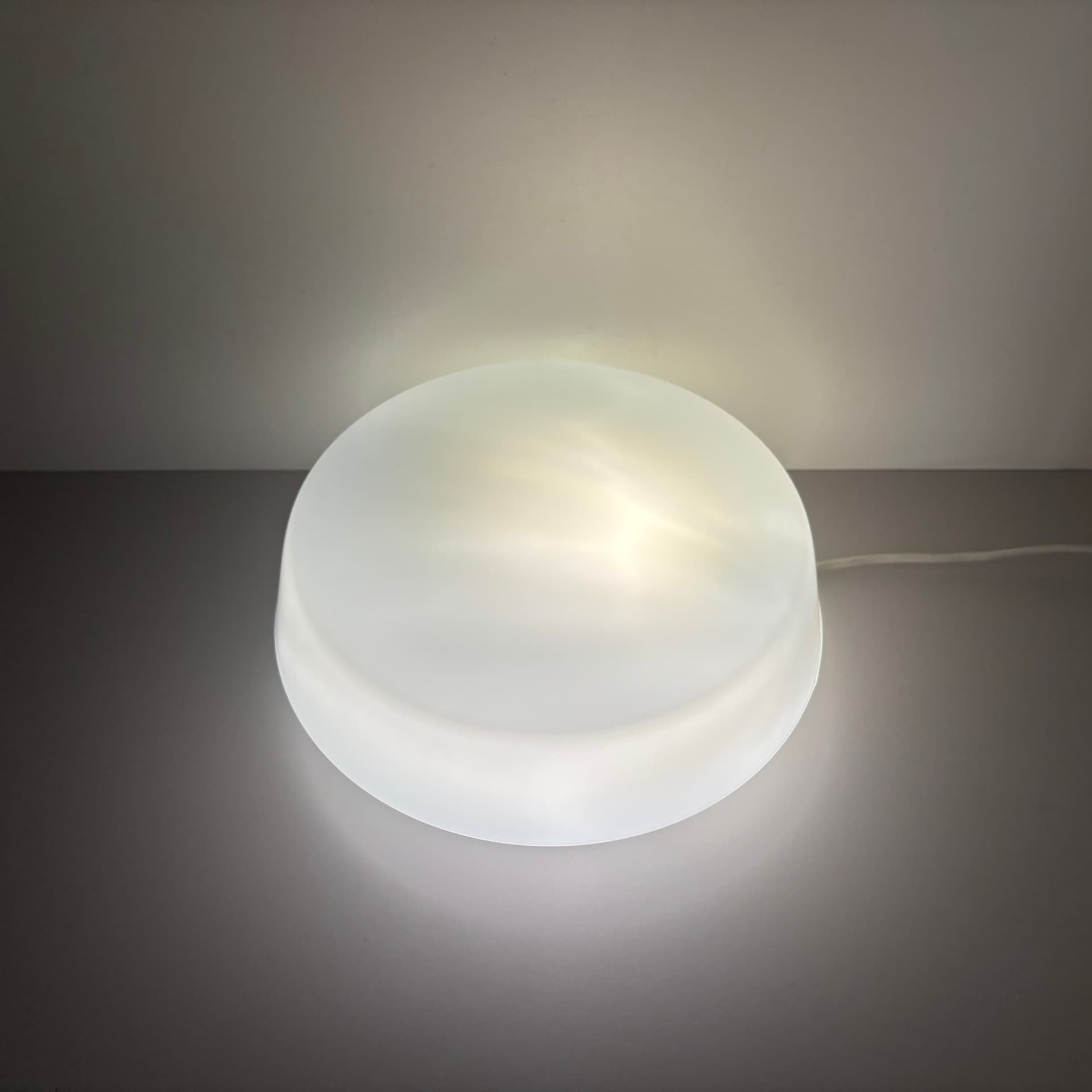 Kinkiet Bauhaus, biały, szkło, Niemcy, lata 90. - 190415