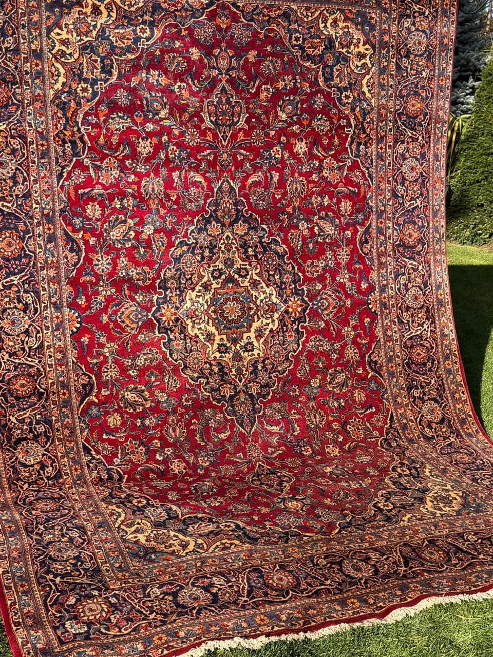 Dywan Keshan 355x230 cm, czerwony, wełna, Iran - 190464