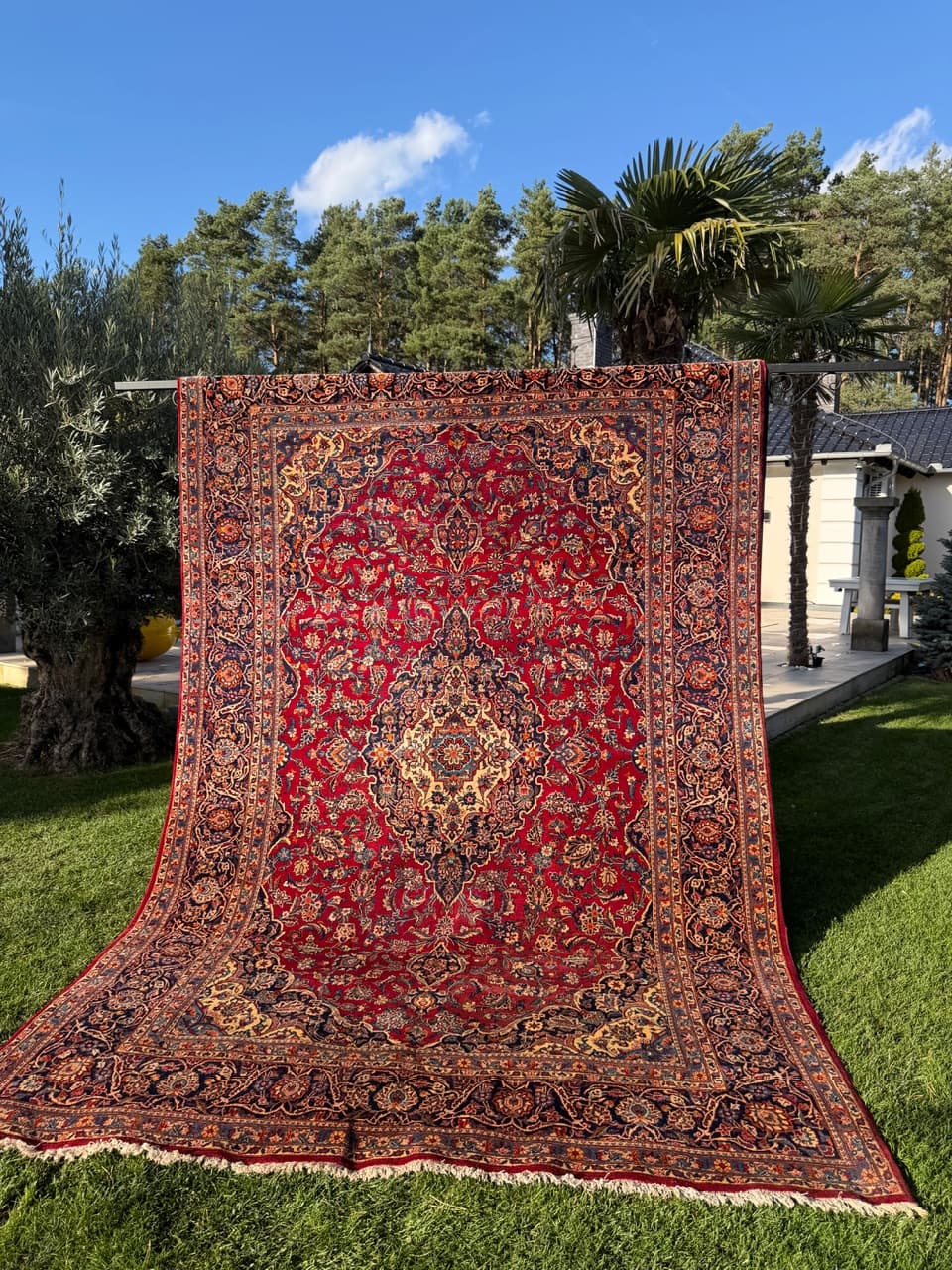 Dywan Keshan 355x230 cm, czerwony, wełna, Iran - 190454