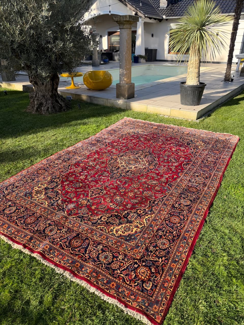 Dywan Keshan 355x230 cm, czerwony, wełna, Iran - 190468