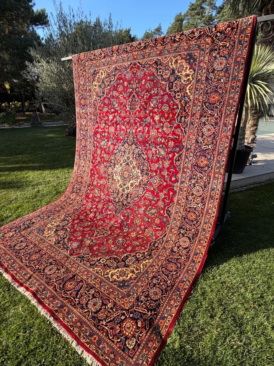 Dywan Keshan 355x230 cm, czerwony, wełna, Iran - 190455