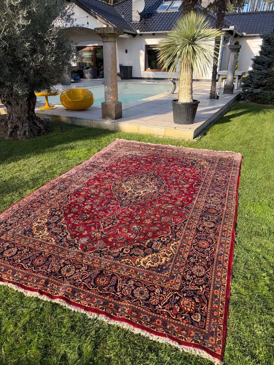 Dywan Keshan 355x230 cm, czerwony, wełna, Iran - 190458