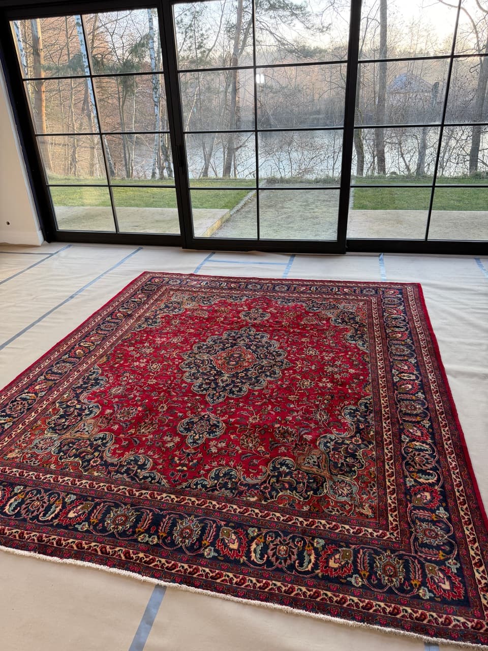 Dywan Mesched 340x290 cm, czerwony, wełna, Iran - 190470