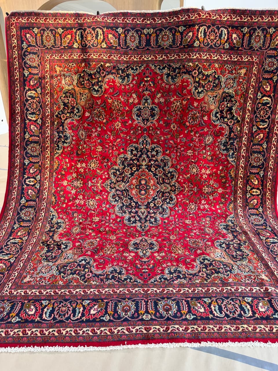 Dywan Mesched 340x290 cm, czerwony, wełna, Iran - 190473