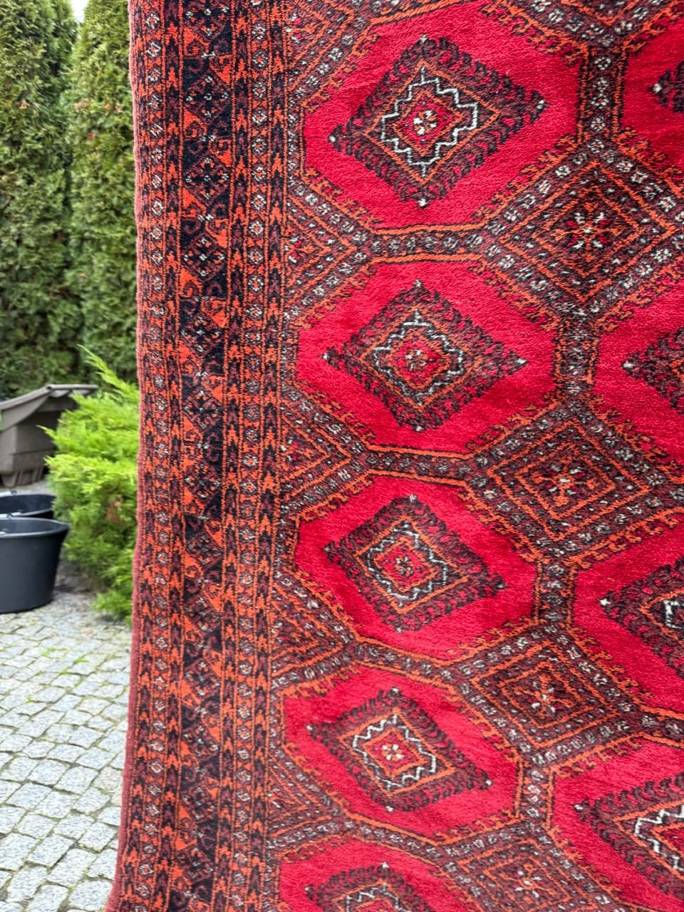 Dywan Buchara Art déco 265x160 cm, wełna czerwona, Pakistan, lata 90. - 190501