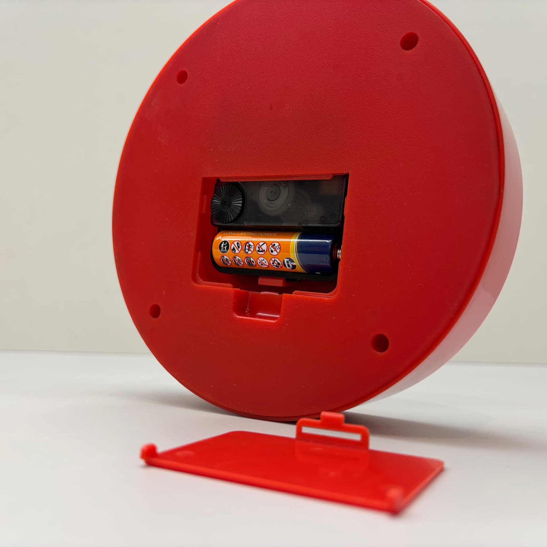 Zegar Memphis, czerwony, plastik, Niemcy, lata 80. - 190537