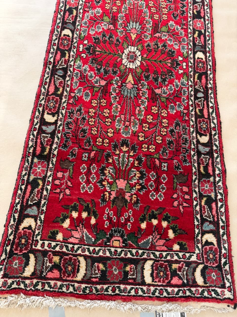 Chodnik Hamadan 600x80 cm, czerwony, wełna, Iran - 190539