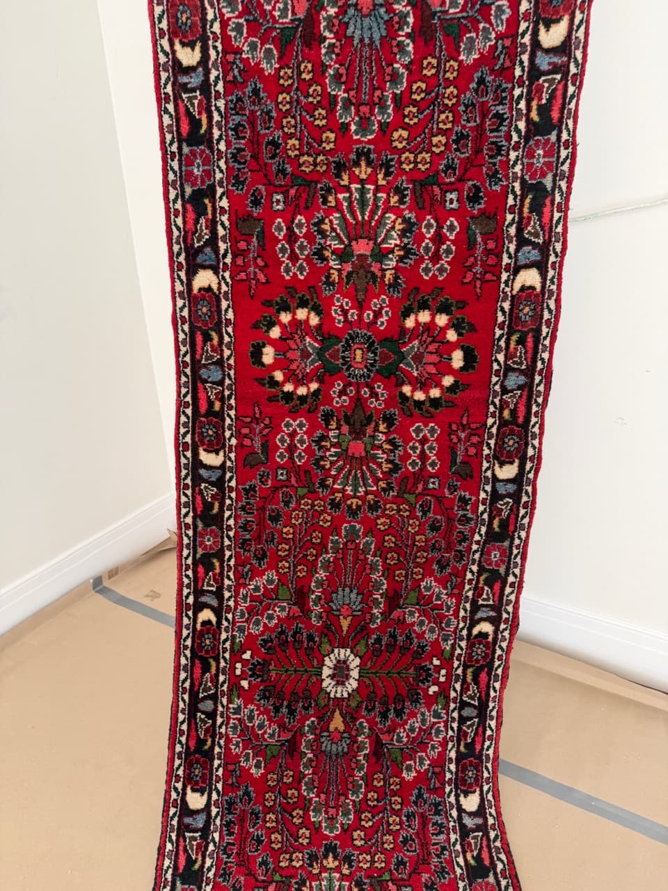 Chodnik Hamadan 600x80 cm, czerwony, wełna, Iran - 190550