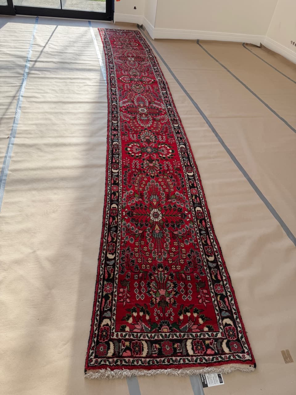 Chodnik Hamadan 600x80 cm, czerwony, wełna, Iran - 190538