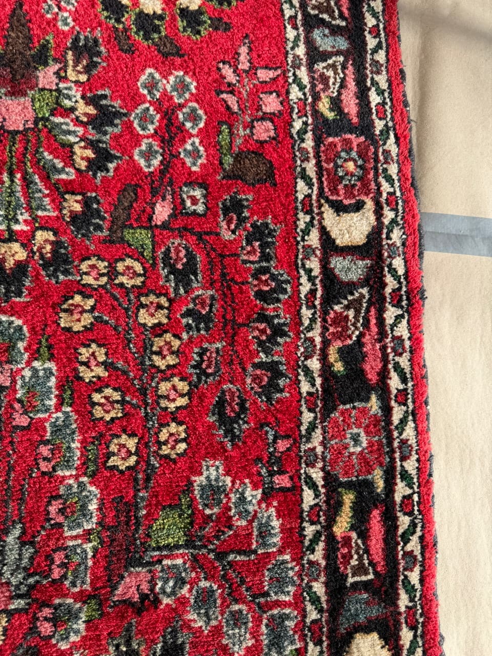 Chodnik Hamadan 600x80 cm, czerwony, wełna, Iran - 190544