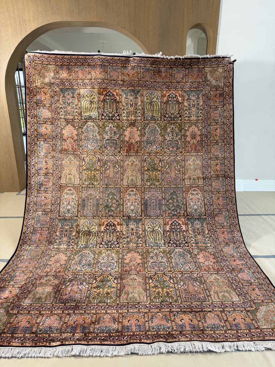 Rug Ghoum/Qom 350x245 cm, multicolor silk, India - 190561