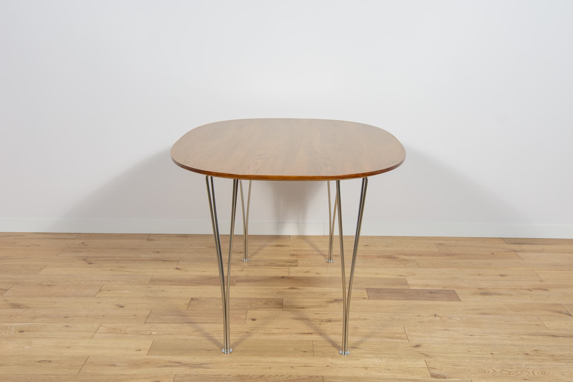 Stół Superellipse, buk jasnobrązowy, proj. P. Hein, B. Mathsson, Fritz Hansen, Dania, lata 80. - 190618