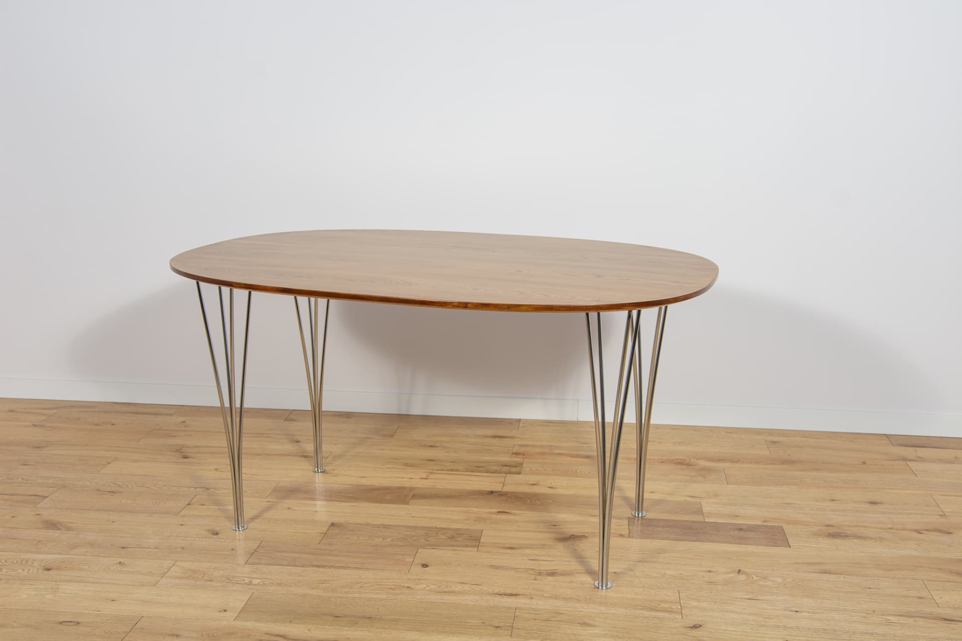 Stół Superellipse, buk jasnobrązowy, proj. P. Hein, B. Mathsson, Fritz Hansen, Dania, lata 80. - 190613