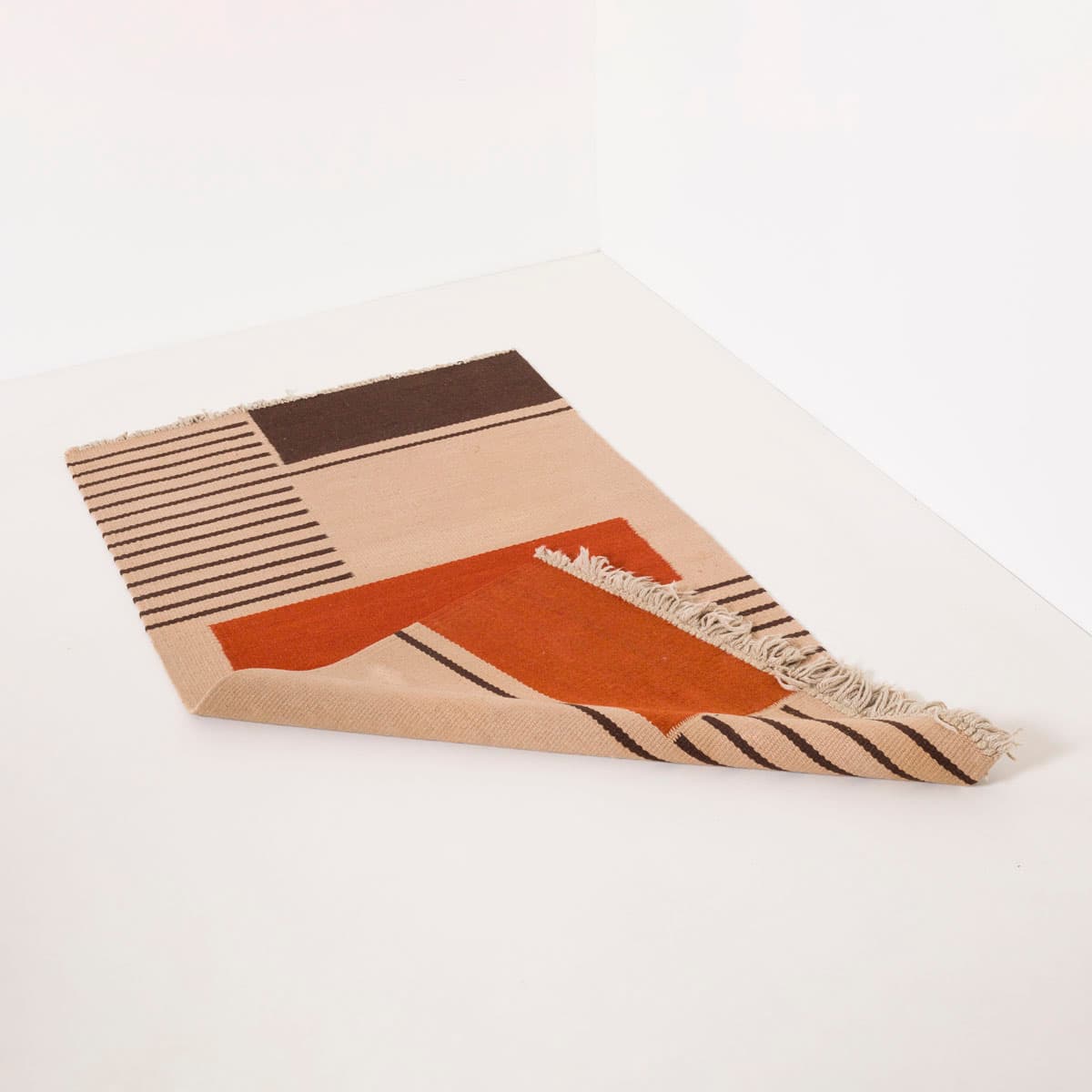 Dywan Bauhaus 178x97 cm, beżowy, wełna, proj. A. Kybal, Czechosłowacja, lata 40. - 190681